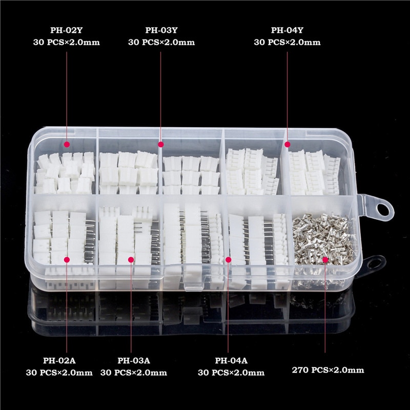 180/270pcs Dupont Connector Pin Jumper Header Socket Housing Bare Electronics Crimp Pin Terminator Kit JXT-XH-2.54mm/PH-2.0mm