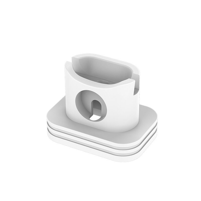 2 In 1 Charging Dock Station Charger For IWatch Soft Silicone Desk Charging Base Anti-Fall Stand Holder For AirPods Case Charger: White