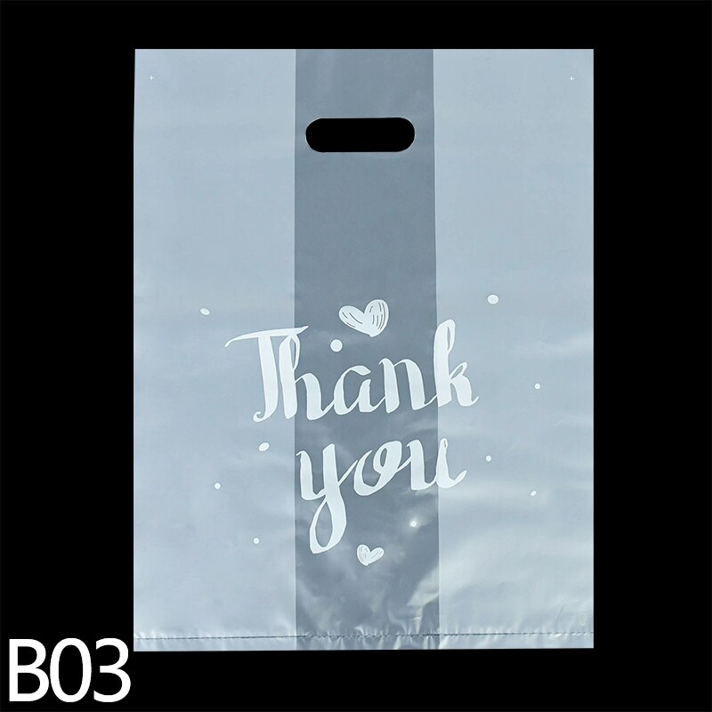 10pcs/lot Thank You Transparent Plastic Bag Bag For Fruit Bakery Food Packaging Bag Supplies: B03-10pcs