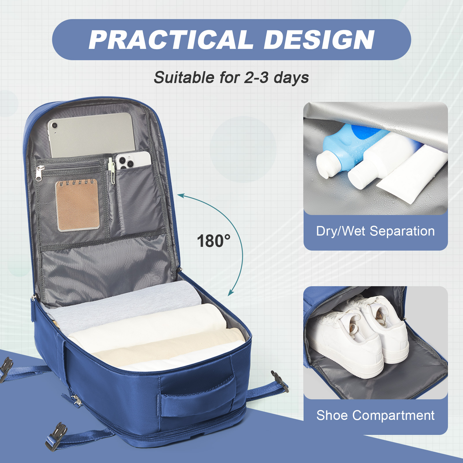 Mochila de viagem para mulheres e homens, mochila Ryanair 40x20x25 bagagem de avião de cabine EasyJet 45x36x20 mochila bolsa para laptop de negócios