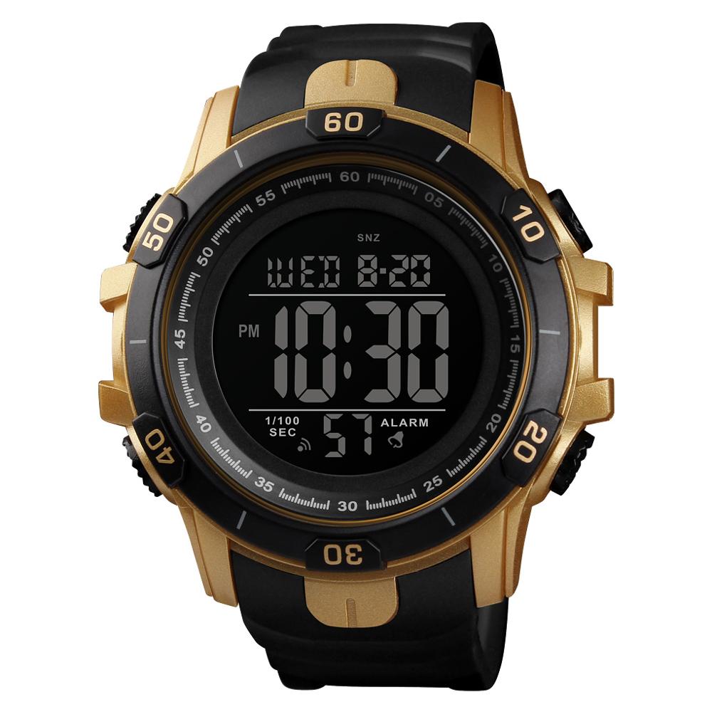 Skmei digitaal horloge voor heren led sport polshorloges waterdicht lichtgevende wekker aftelhorloge herenhorloges montres homme: Goud