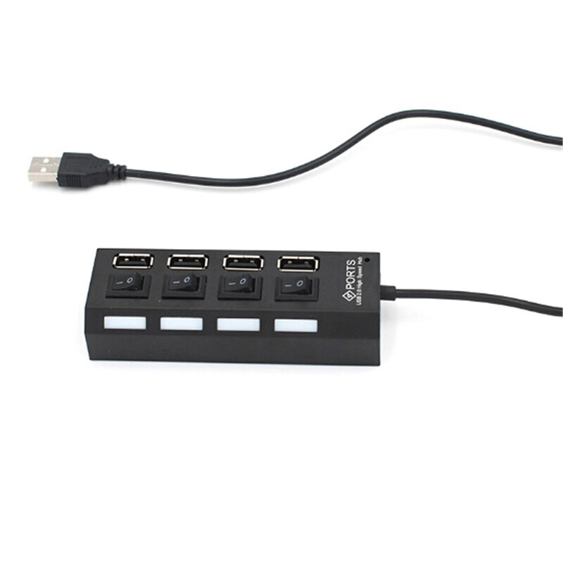 USB Hub 2.0 High Speed 4 Port USB 2.0 Hub Splitter On/Off Switch for Laptop PC
