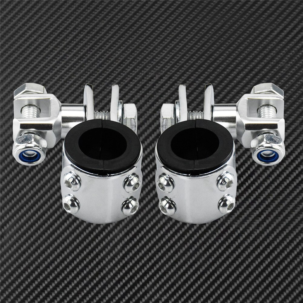 Motorcycle 32mm Highway Guard Footrest Foot Peg Mount Clamp kit Bracket Chrome For Harley Touring Dyna Softail Sportster XL