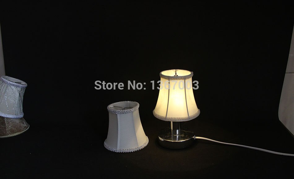 Modern cool vit färg ljuskrona tyg lampskärmar, mini moderna vägg lampskärmar, clip on