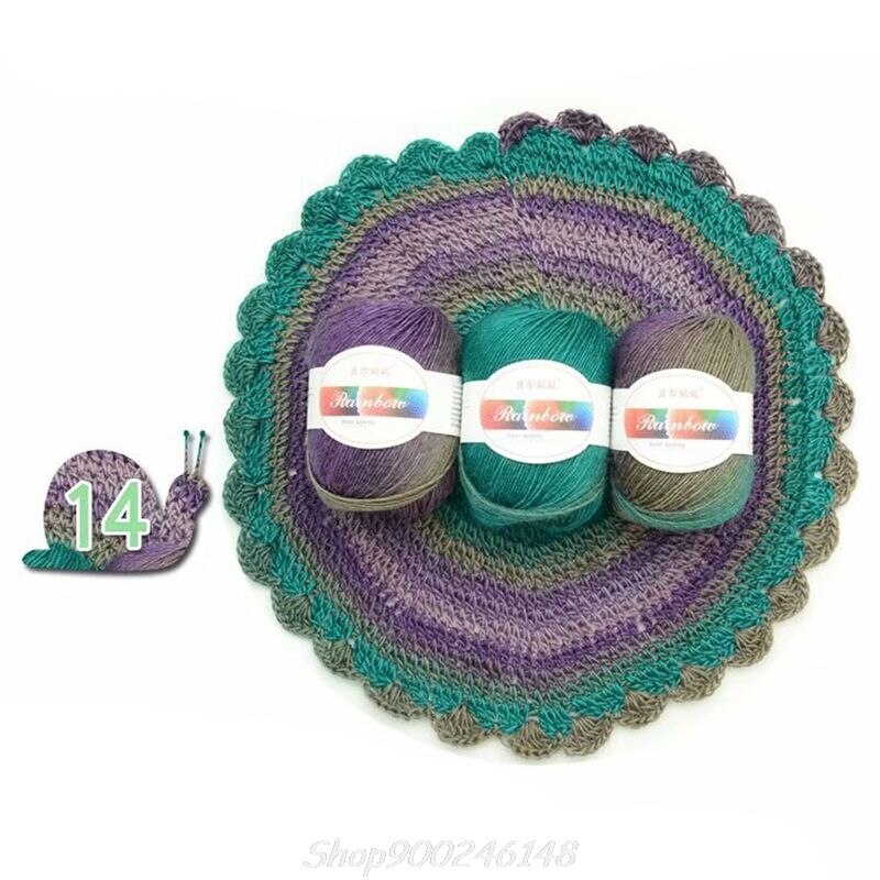 Soft Worsted Yarn Rainbow Gradient Colors DIY Baby Knitting Wool Shawl Scarf Sweater Crochet Thread Supplies Jy16 20: 14
