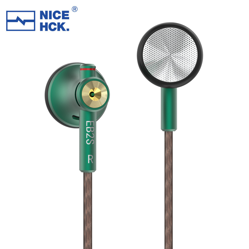 Słuchawki NICEHCK EB2S z mikrofonem HD, wtyczka L, dynamiczny przetwornik 15.4mm LCP, słuchawki do muzyki i wokalu, przewodowe słuchawki douszne 4.4mm, monitor douszny B70/YD30/U2