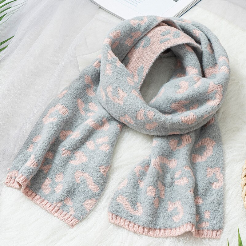 Kids Jongens Meisjes Winter Warm Breien Sjaal Hoed Handschoen Kinderen Baby Sjaals Effen Kleur Geel Rood Gebreide Caps: A(1pc scarf)
