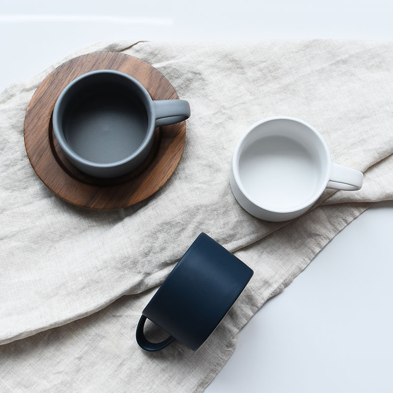 Tasse à café en céramique givrée | Macarons simples cintrés de Style japonais, tasse de petit déjeuner, tasse des amoureux