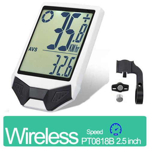 Wireless Bicycle Odometer Multifunctional , Heart Rate Bicycle Computer, Cadence Cycle Computer, Nightlight, Waterproof: Wireless White