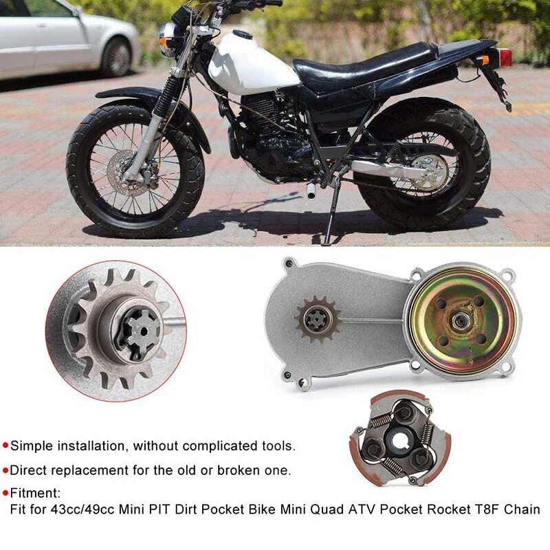 14T Drum Behuizing Versnellingsbak Koppeling Kit Voor 47Cc 49Cc Mini Pocket Quad Dirt Bike Atv Onderdelen Accessoire