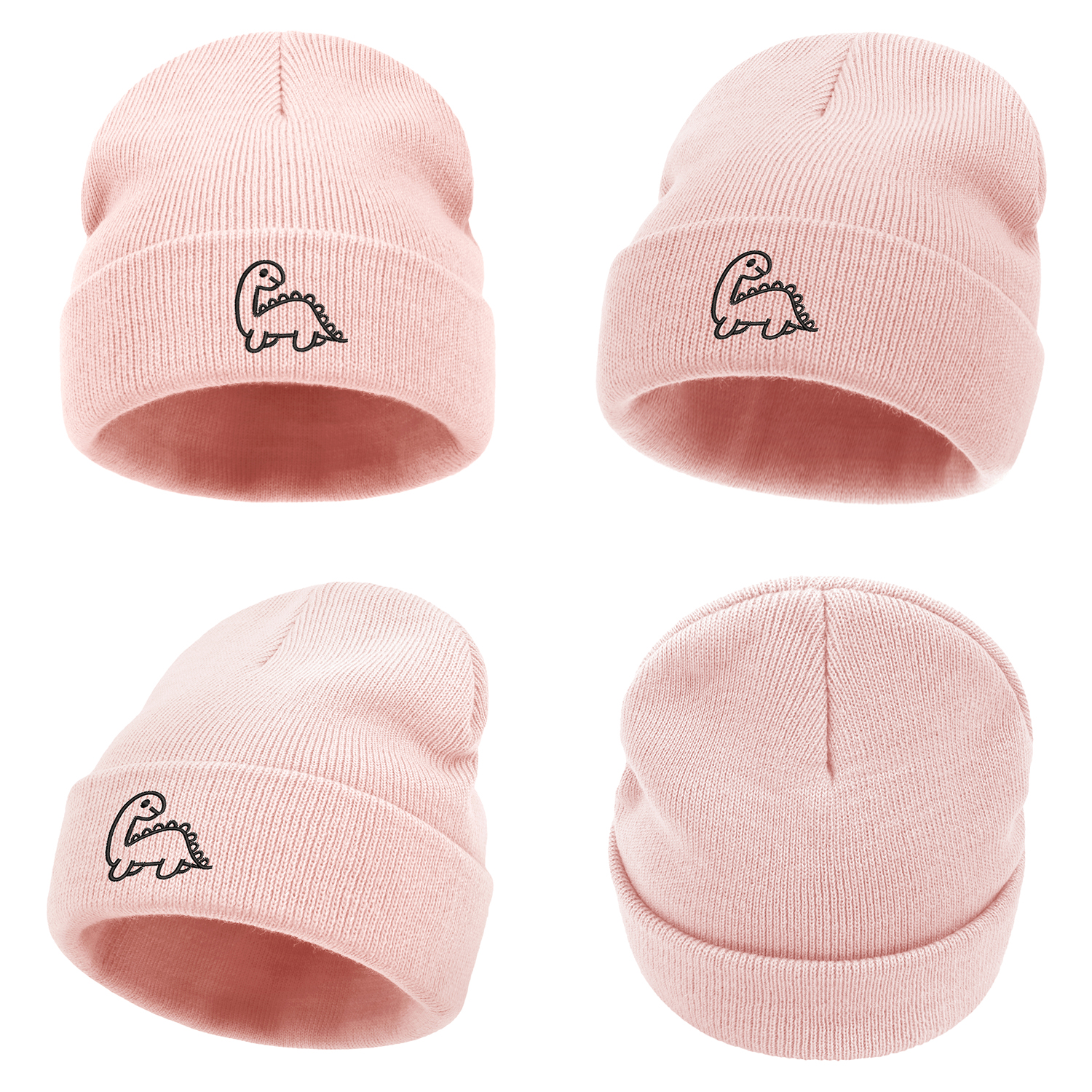 Chapeau de bébé pour enfants, chapeau tricoté brodé pour -né, mignon dinosaure, bonnets pour enfants, garçons et filles, chapeau d'hiver pour la maison