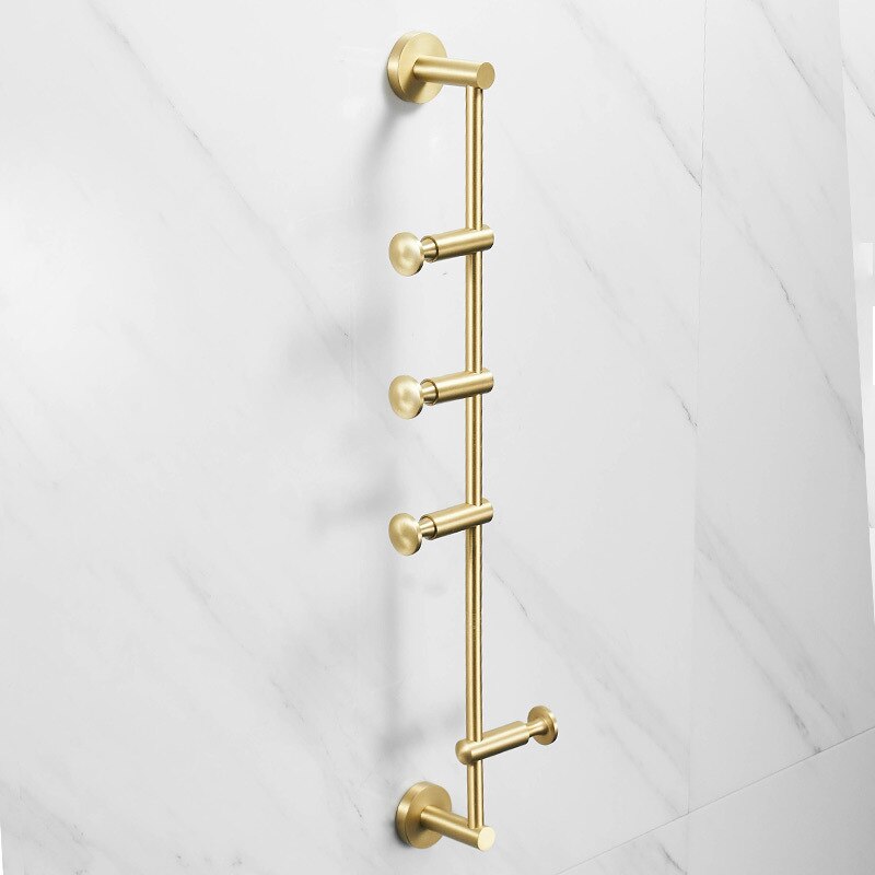 Ellen Roterende Handdoek Haak Badkamer Hardware Slaapkamer Doek Hanger Muur Kapstok Zwarte Goud Afgewerkt ELS05: Gold-4 Rotation