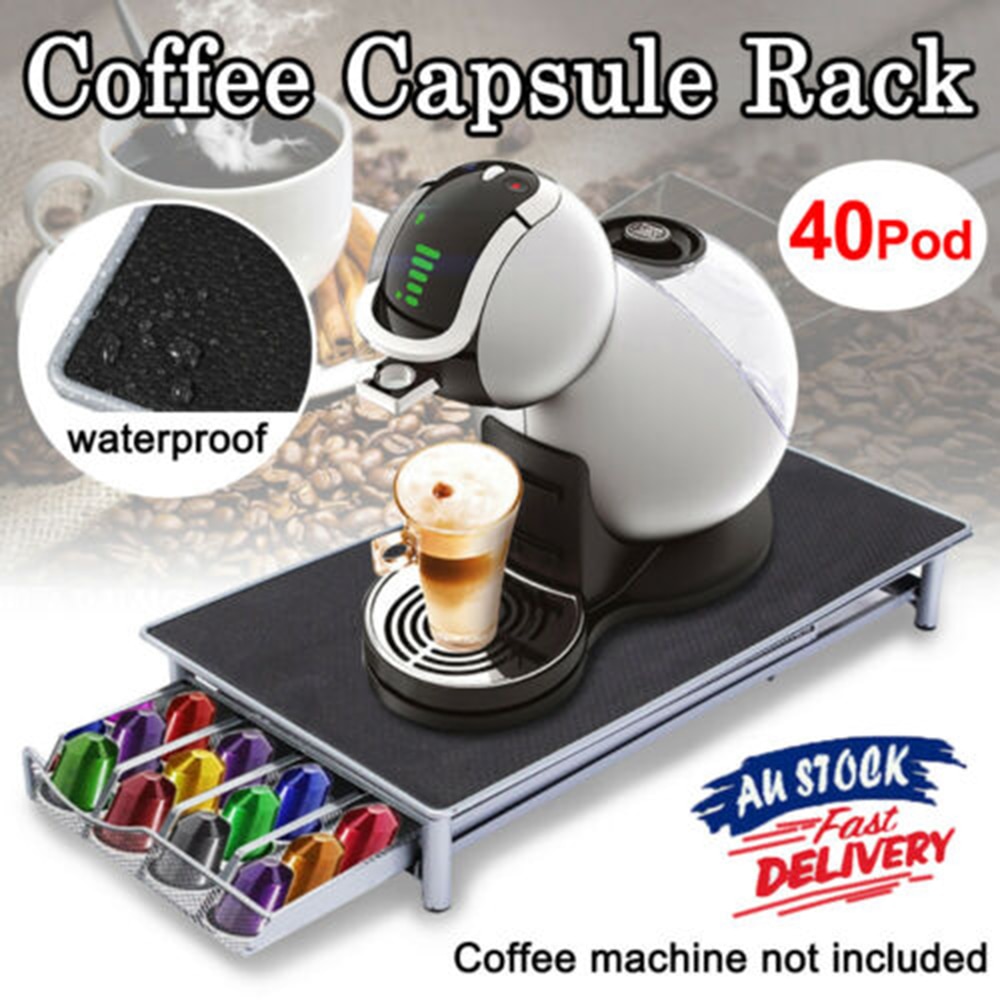 40 Pods Coffee Capsule Organizer Storage Stand Practical Coffee Drawers Capsules Holder For Nespresso Coffee Capsule Shelves