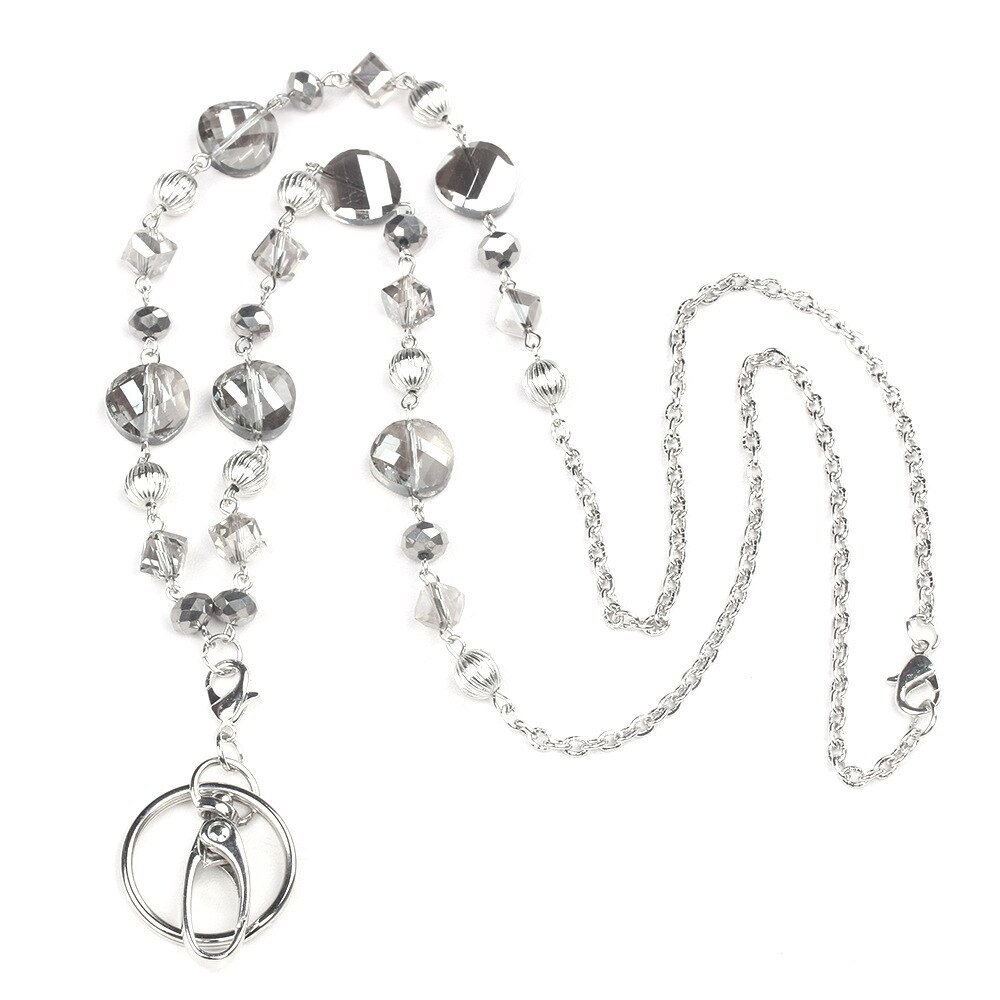 Beads Lanyards Badge Lanyards with ID Holder Keychain Holder Necklace Lanyards for Women Girl