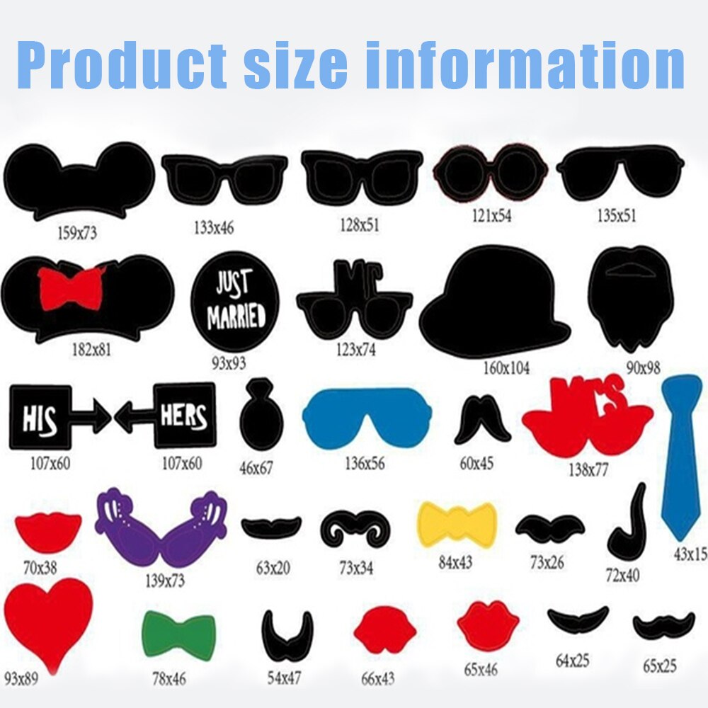 31pcs DIY Photo Booth Prop Wedding Birthday Party Decorations Stick Wedding Party Favor Mask Photo Booth Props