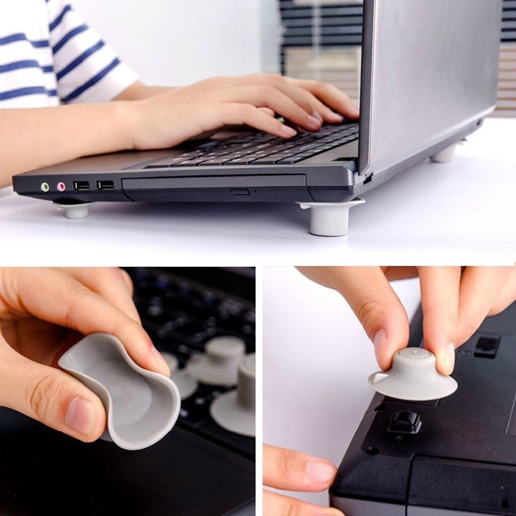 Vendita calda Notebook accessorio PVC Laptop riduzione del calore Pad piedi di raffreddamento supporto del supporto Home Storage per Laptop Stand 4 pz/set