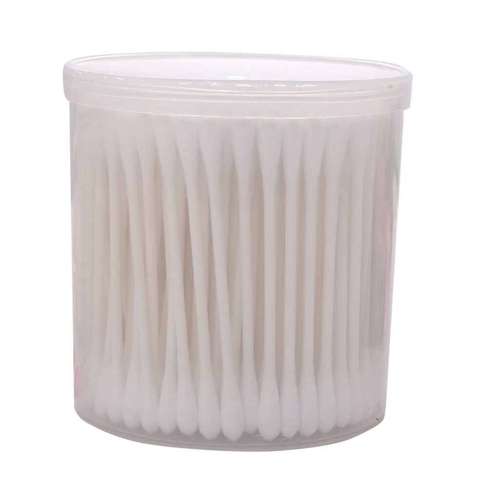200Pcs Sharp Round Spiral Head Cotton Swabs 12 Colors women Makeup Cotton Buds Tip Nose Ears Cleaning Health Care Tools: White 1