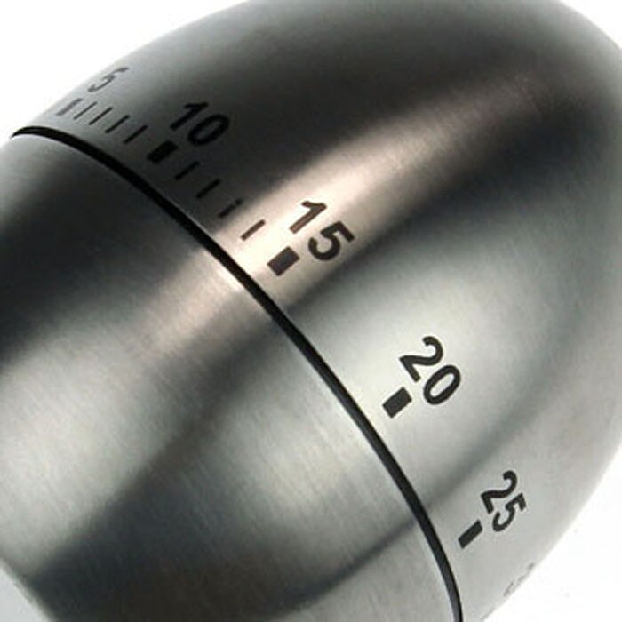 40# Kitchen Timer Manual Stainless Steel Egg Shaped Mechanical Rotating Alarm With 60 Minutes For Cooking