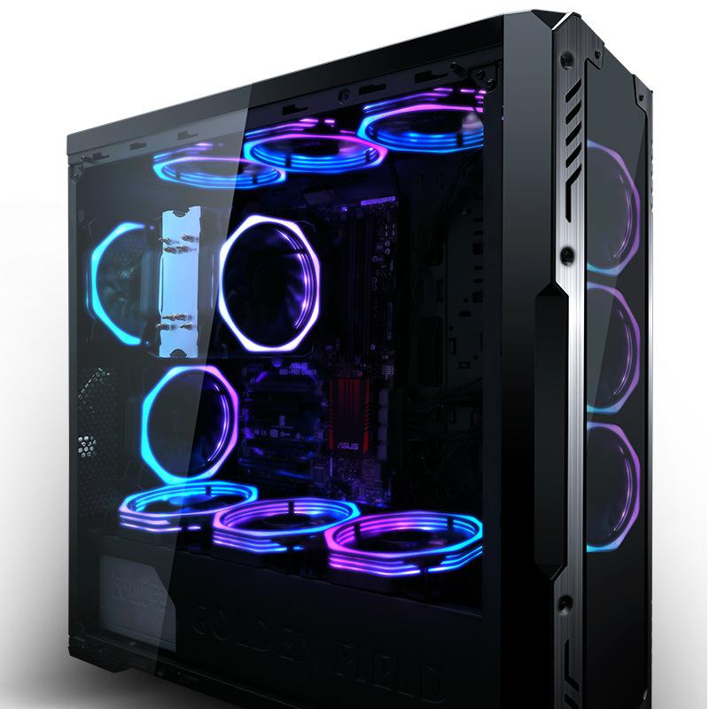 EastVita LED Light PC Computer Fan Quad LED Light 120mm PC Computer Case Cooling Fan CPU Cooler Fan For Computer
