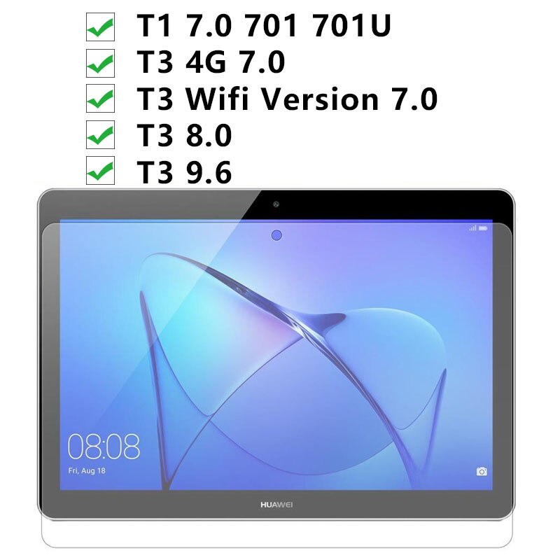 Mediapad T1 701 701u Tempered Glass For Huawei Mediapad T3 10 9.6 8.0 4g Wifi Version 7.0 T1 701 701u Screen Protective Film