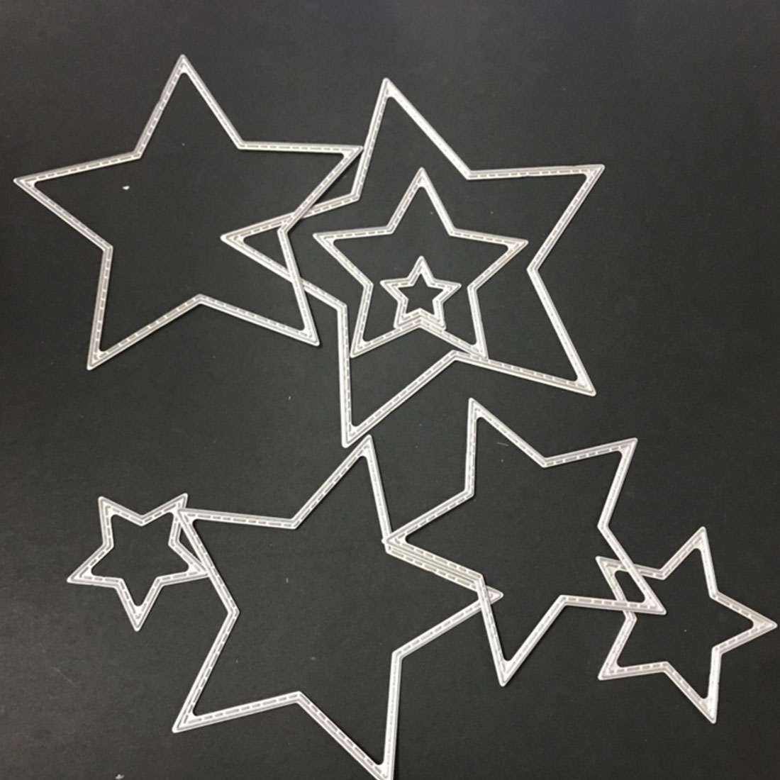 Pop 8 Stks/partij Basic Sterren Die Cuts Metalen Stansen Sterft Stencils Scrapbooking Tool Embossing Map