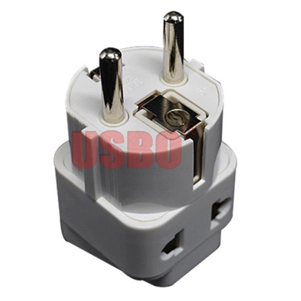 Black White 2-into-1 Europe electric plug 16A 250V German French Spain Netherlands Portugal travel adaptor plug socket convertor