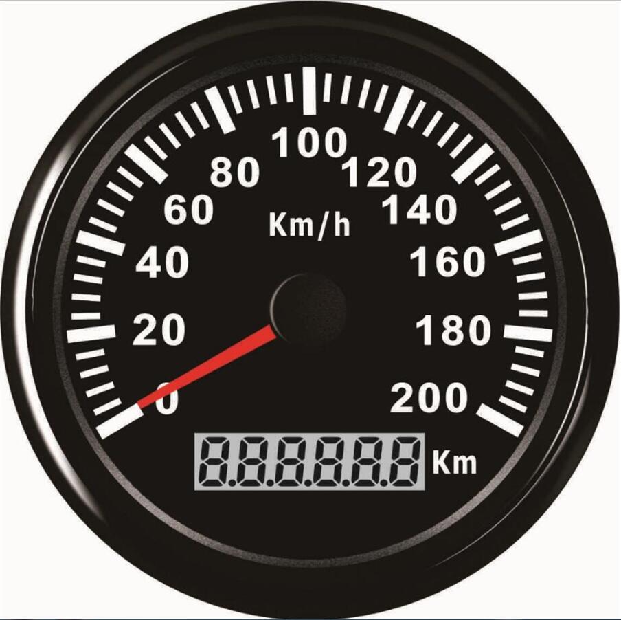 Pakke  of 1 0-200km/ t gps speedometer 85mm enheder sus 316l bezel hastighedsmålere med blå baggrundsbelysning til bil lastbil båd rv motorcykel: Bn