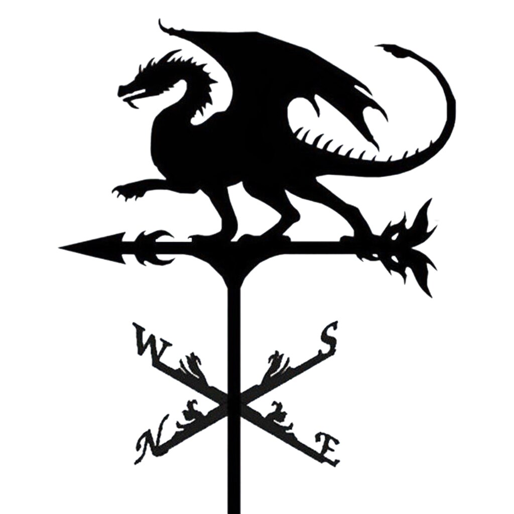Decorative Wind Vane Weather Vane Metal Weathervane Yard Wind Direction Indicator Garden Stake Home Outdoor Garden Ornaments: Dragon
