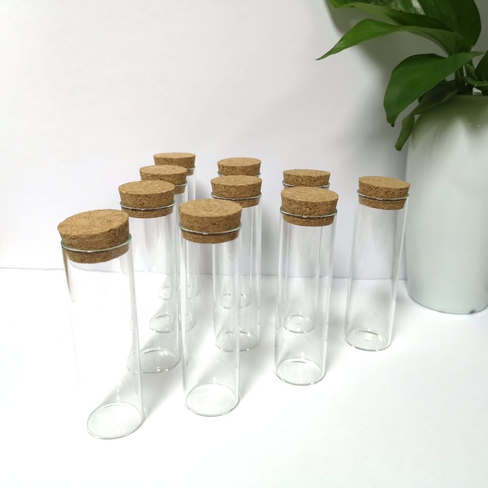 10 Stks/partij 50Ml 30*100Mm Lege Diy Wishing Glasreageerbuizen Opslag Flessen Met Kurk Tiny potten Kurk Ambachten