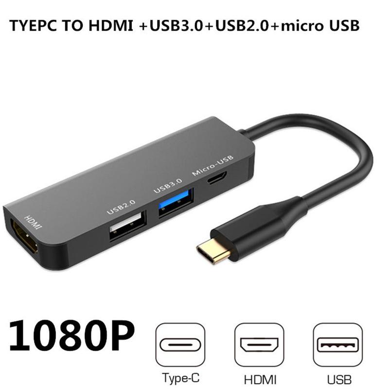 4 In 1 Type-C Tot 4K Hdmi Compatibel Usb 3.0 Pd Poort Opladen Hub Adapter Multifunctionele
