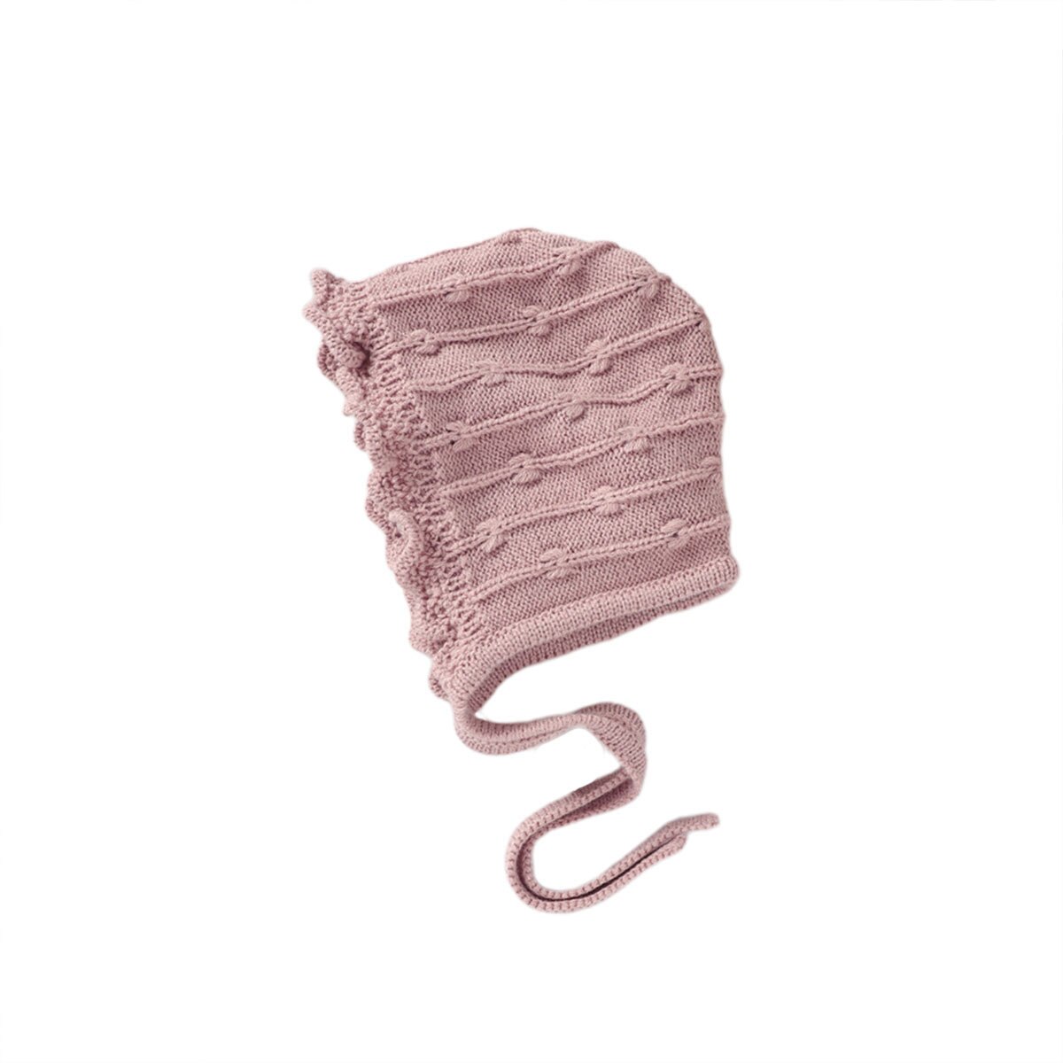 Infantile bébé tricot chapeau doux mignon Bonnet chapeau hiver baptême Bonnet avec mentonnière hiver casquettes accessoires