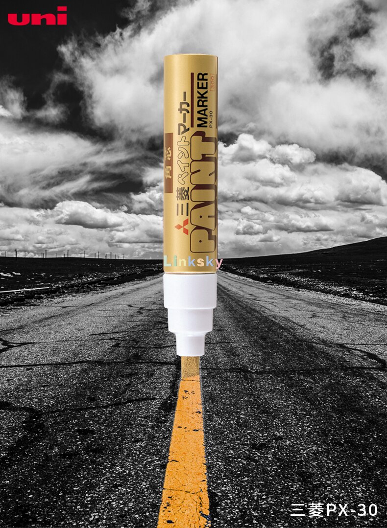 Uni-paint Oil Based Paint Marker , Multi Surface Marking Pen (px-30) Broad Point ,Quick Drying Ink Marks Opaque,non-toxic