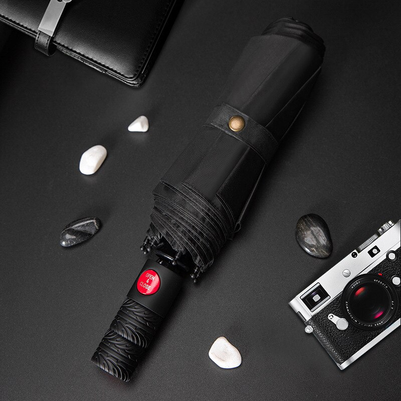 Ombrello automatico di alta qualità 10 nervature ombrello da donna ombrello a tre pieghe antivento impermeabile anti UV ombrelli portatili