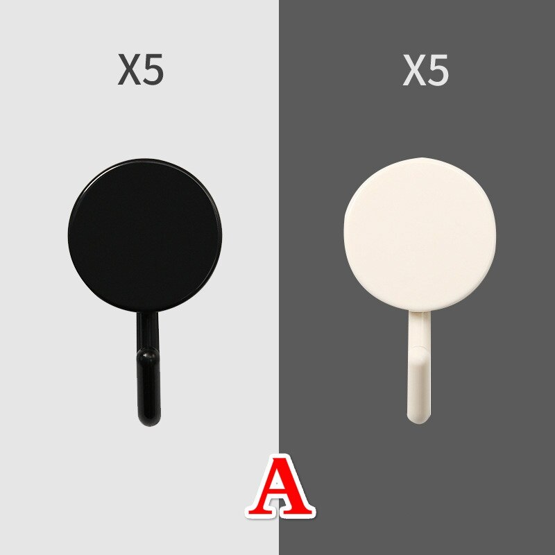 10Pcs Wall Hooks Self Adhesive Waterproof Hooks Seamless Hanging Hook for Kitchen Office Bedroom Living Room: A