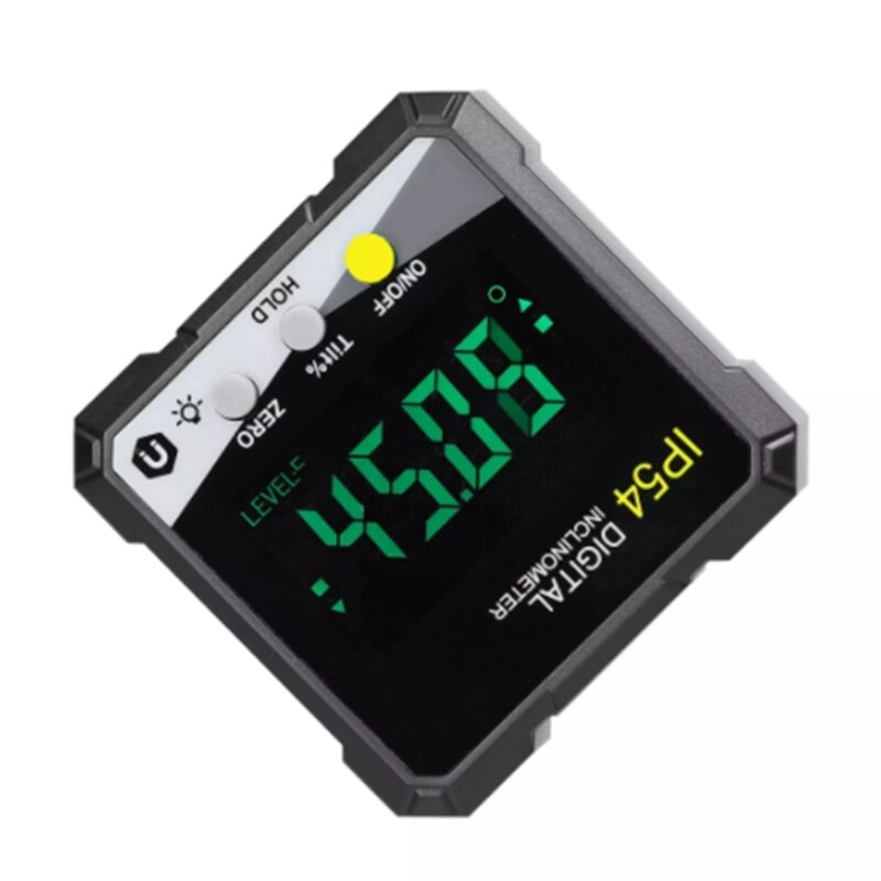 IP54 4X90°Digital Inclinometer LCD Backlight Protractor Slope Meter Angle Ruler Single-Side Electronic Goniometer