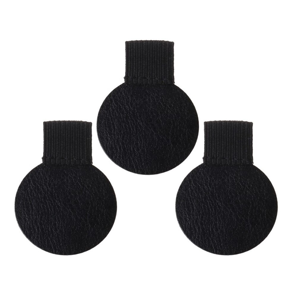 3 Pcs/set Round Self-adhesive Leather Pen Holder Pencil Elastic Loop For Notebooks Journals Calendars Supplies: Black