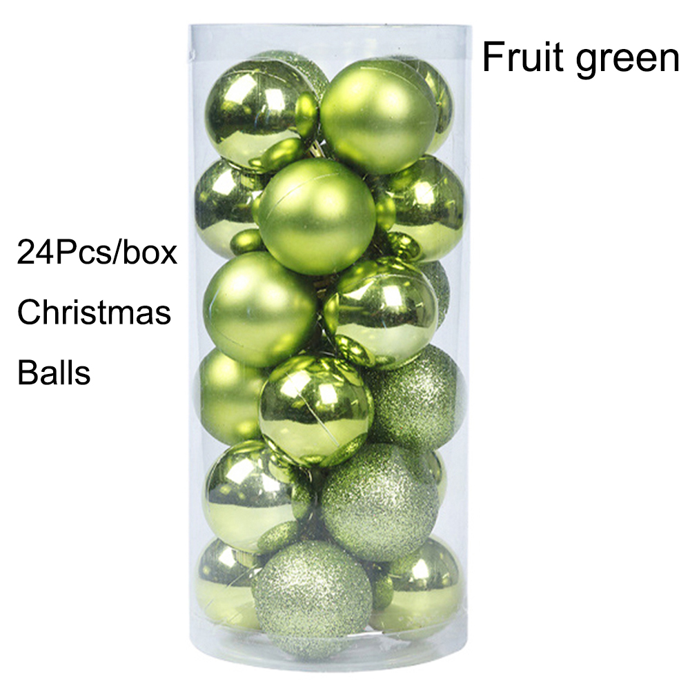 3/4cm 24 . røde grønne julekuler pynt jul juletrekuler dekorasjon hengende anheng ball år navidad dekor: Plomme / 4cm