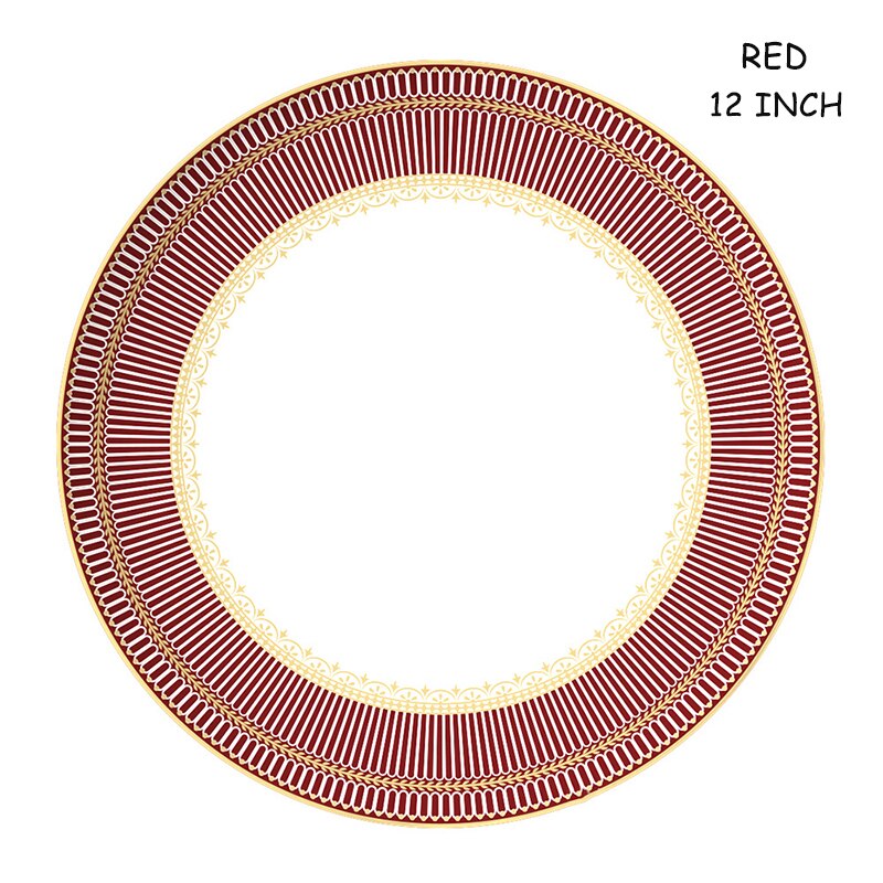 Assiette à Steak élégante en porcelaine, en os bleu, en céramique, plat à dîner, tasse à café, soucoupe, vaisselle familiale, décoration de la maison: 12 Inch Plate Red