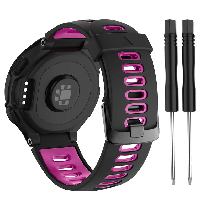 Pasek do zegarka Garmin Forerunner 735XT 735/220/230/235/620/630 Miękki silikonowy pasek do zegarka Sportowy pasek do zegarka Waterpoor: M / WHITE