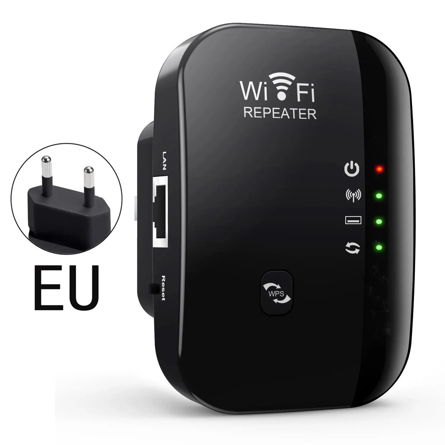 Wifi repeater trådløs signalforstærker udvidet netværksforstærker eu us hjemmerouter 300m gennem væggen soveværelse modtager bevægelse: Blå
