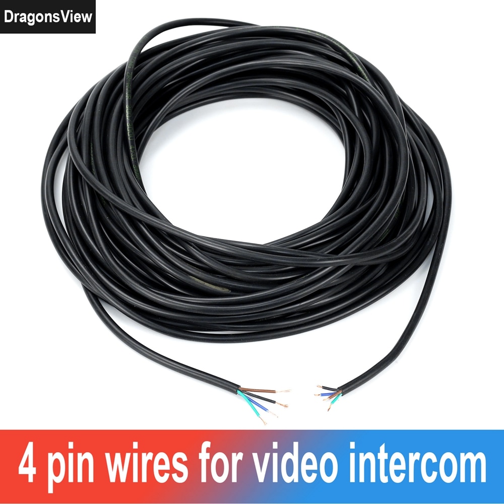 Dragonsview Extended Cables 4 Pin Wires for Video Intercom to Call Panel Camera Connected Home Short Range Transmission Cables