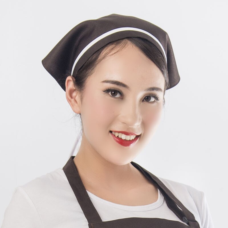 Chef Waiter Waitress Hat Food Service Caps Cafe Restaurant Work Cooking Cap Kitchen Bakery Catering Triangle Headscarf 10 Colors