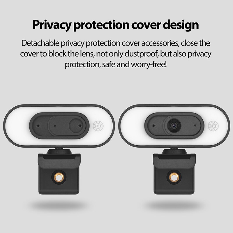 VizoLink 4K Webcam For Computer Pixels Wide Angle Web Camera 3 Grades Brightness Camera with Microphones Tripod Video Conference