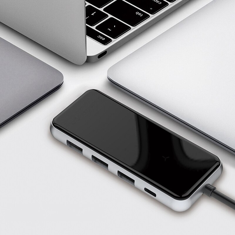 MultiFunction USB C Hub Adapter 5 In1 USB3.0X3+PD+HDMI USB Hub for Phone for Window Android Macos