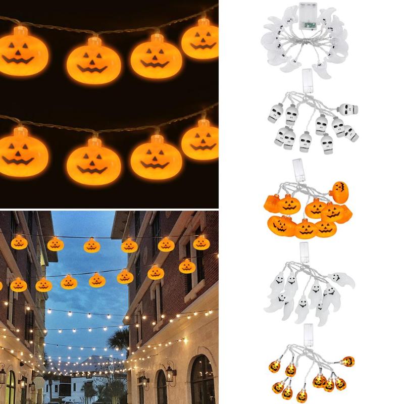 10 LEDs Halloween Pumpkin String Lights 3D Halloween Lantern Party Home DIY Decor 1.2m Warm White Battery Operated Light