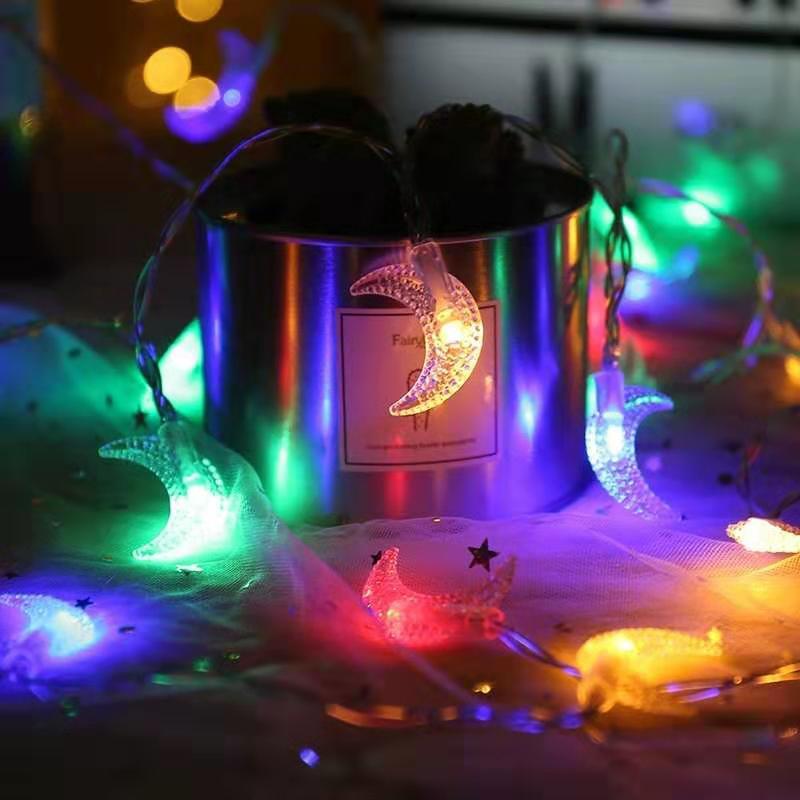 Guirnalda de luces LED con forma de luna para decoración, hadas para guirnalda de árbol de Navidad, boda, , Año , 1,5 M/3M/6M
