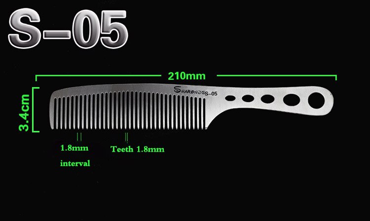 Metal titanium steel comb hair salon set comb strong and rust-free comb Non-slip and wear-resistant: 005