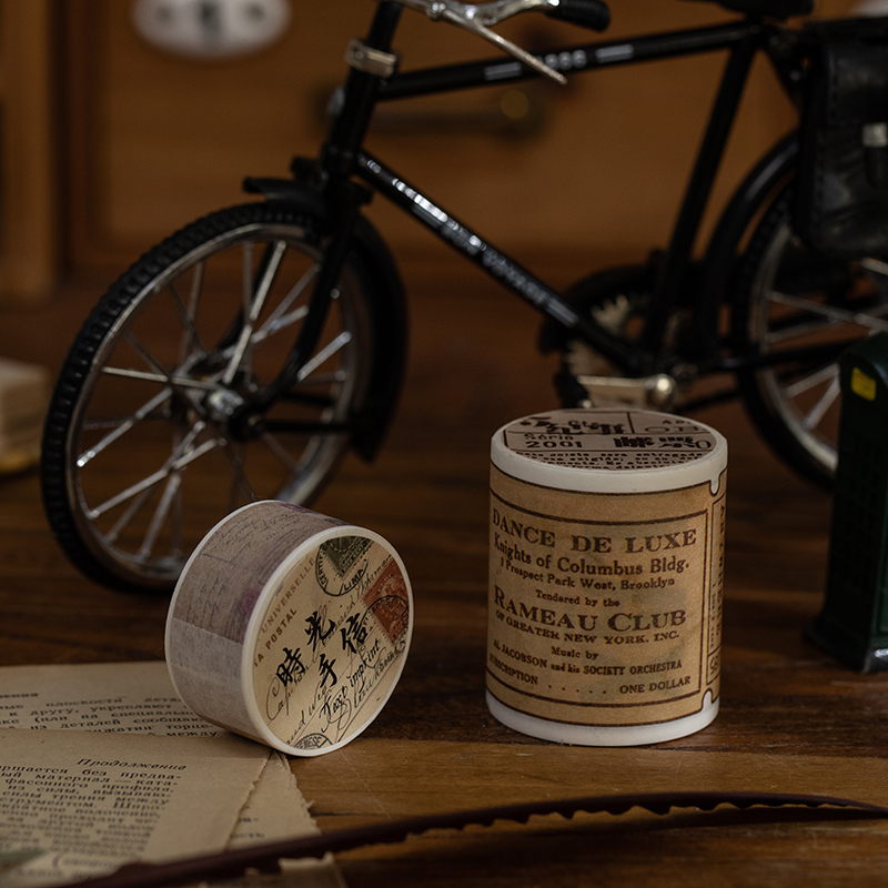 JIANQI-Juego de cinta Washi Retro, decoración Vintage, álbum de recortes, Washitape decorativo, diario