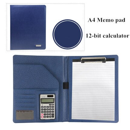 A4 Manager File Folder with Calculator Memo Pad Conference Document Bag Business Organizer Briefcase School Office Stationery