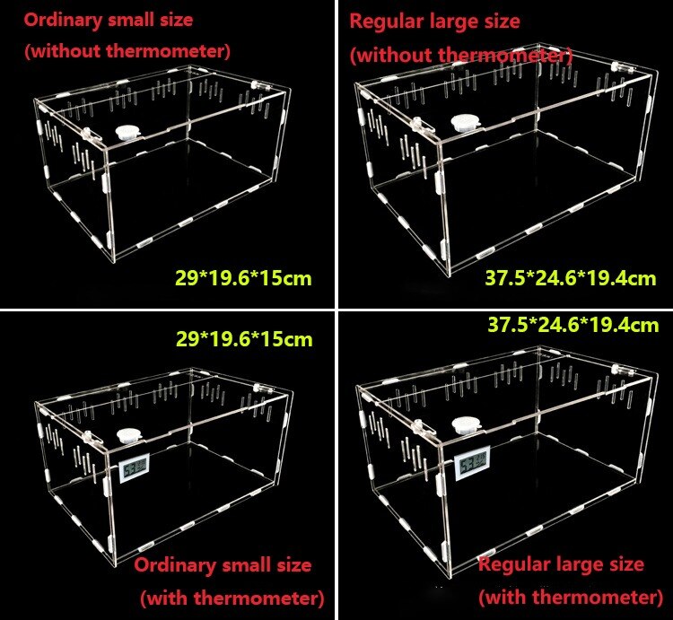 Reptile Feeding Box Insect Spider Tortoise Lizard Acrylic Transparent Feeding Display Box Feeding Box Cover Reptile Life Box